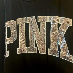 Black Sequin PINK T-Shirt